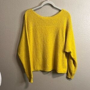 Caslon Mustard Yellow Knit Sweater Boat Neck Size S